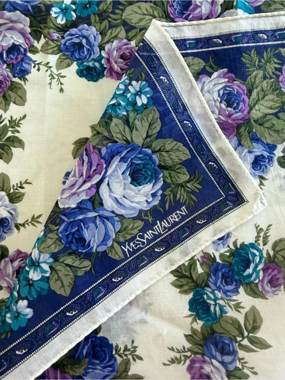 2 Yves Saint Laurent Cotton Neckerchiefs/Bandanas